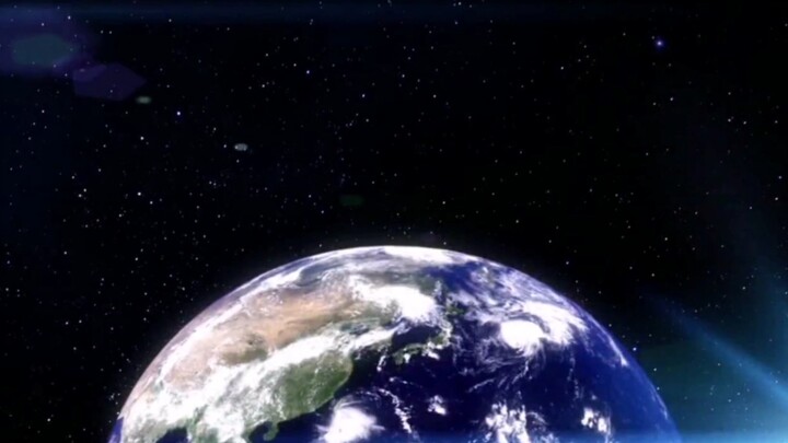 Ultraman New Generation op, but when the earth appears, he cuts the next song