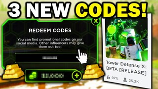 3 NEW CODES & UPDATE!! | Tower Defense X Roblox