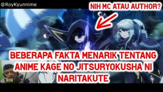 Kalian Harus Tau nih....Beberapa Fakta menarik Anime Kage no Jitsuryokusha ni Naritakute