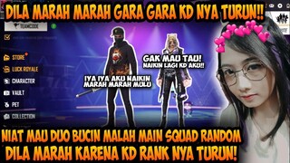 DILLA MARAH BESAR GARA - GARA MAIN SQUAD RANDOM, SAMPE KD NYA TURUN!! - GARENA FREEFIRE