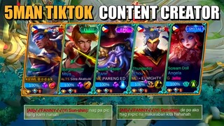 5 MAN TIKTOK CONTENT CREATOR | BRUNO BEST BUILD AND EMBLEM SEASON 24 | Mobile Legends Bang Bang