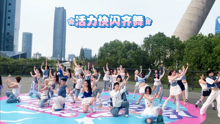 A vibrant flash mob dance under the Oriental Pearl Tower—no speed adjustment!