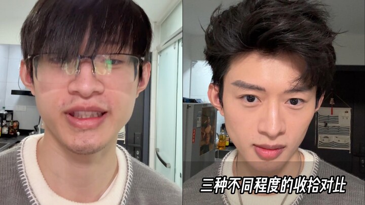 Nam sinh đơn giản trở nên điển trai: So sánh sự khác biệt lớn đến mức nào giữa ba mức độ chải chuốt 