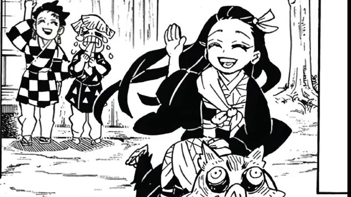 [ Demon Slayer Official Book] Pig Pig regards Nezuko, who has turned back into a human, as her mothe