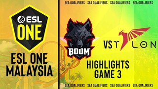 Game 3 Highlights: Boom Rivalry vs Talon Esports (BO3) ESL One Malaysia - Closed Qualifiers