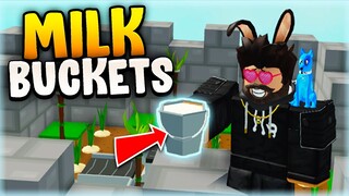 How to get MILK Buckets!! in Roblox Islands (Skyblock)