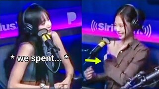 Something spilled during the interview 😳 (Jenlisa full moments on sxm radio )