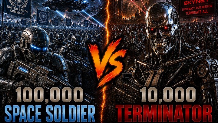 100,000 Space Soldier vs 10,000 Terminator