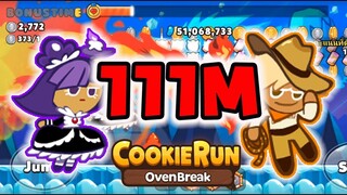 Cookierun OvenBreak 111M !! คุกกี้แบล็คเบอร์รี่ + คุกกี้นักสำรวจ Feat. นกฟินิกซ์เวล 4