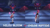 Childe RIPTIDE vs NILOU bloom AOE TEST !!