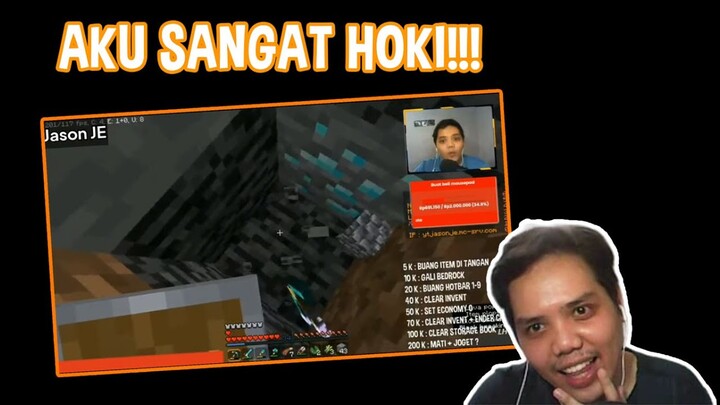 AKU ADALAH MINECRAFTER TERHOKIII - REACTION MAIN MINECRAFT DENGAN HOKI ABANG @Lewhard