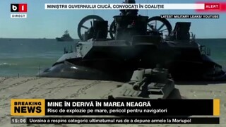 MINE EXPLOZIVE, ÎN DERIVĂ ÎN MAREA NEAGRĂ_Știri B1_21 mar 2022