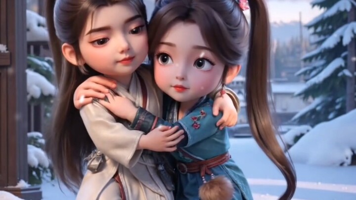The fight made my hands swollen, the love between two little ponytails
