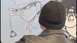 Detective Conan: Gosho Aoyama 2024 live drawing of Kaitou Kidd