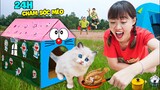 Hà Sam Thử Thách 24H Chăm Sóc Mèo - Làm Nhà Doraemon Với Hello Kitty Cho Em Mèo Min
