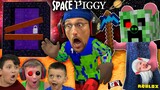 PIGGY in SPACE!  FGTeeV Builds Custom Minecraft Creeper Map (NEW BUILD MODE)
