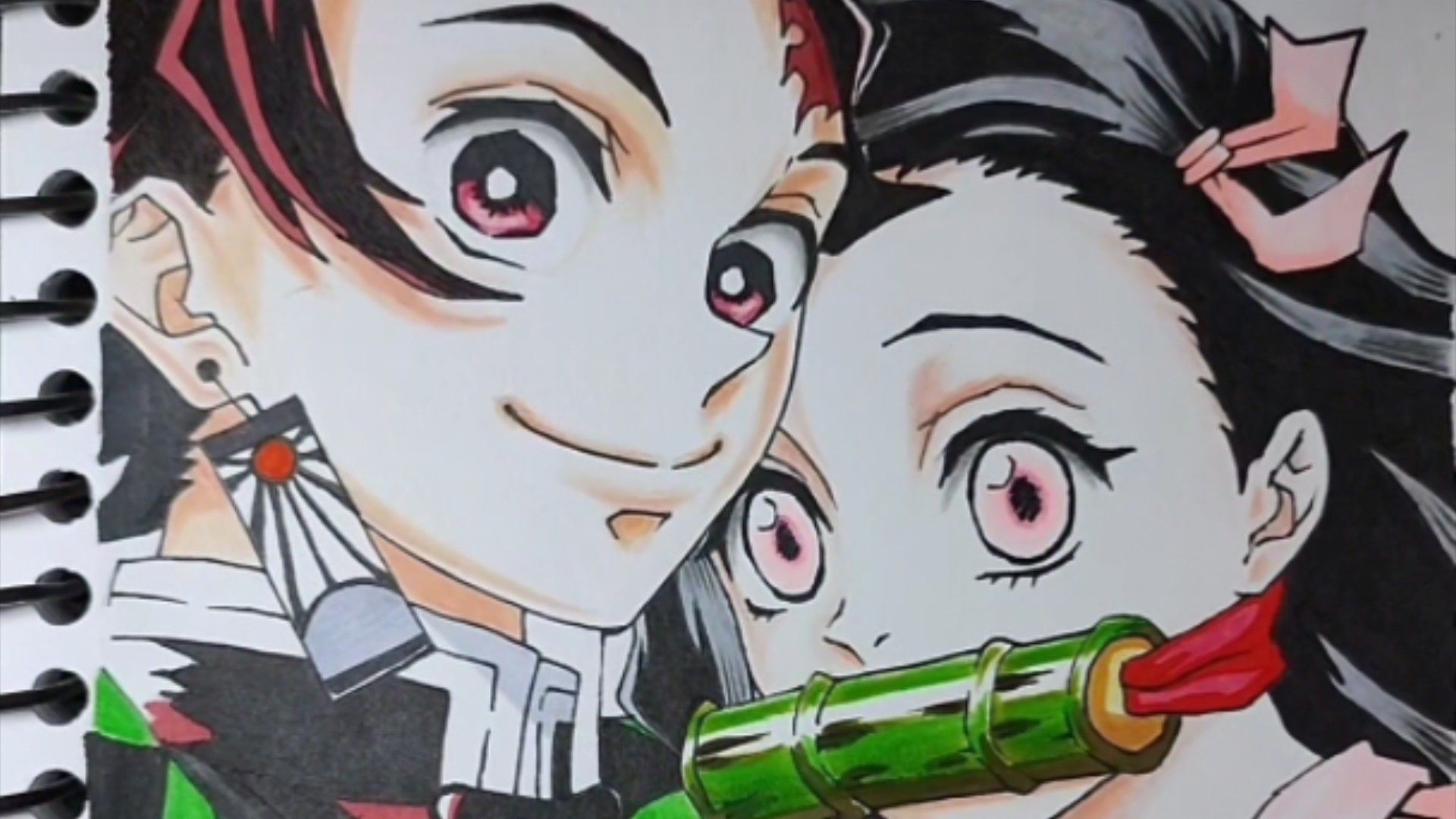 Nezuko Kamado e Tanjiro ✍️ Kimetsu no Yaiba Demon Slayer . Speed Draw