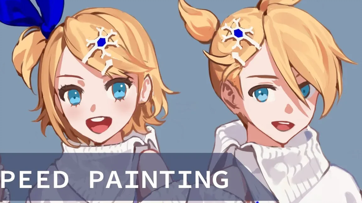 จิตรกรรมความเร็ว เกล็ดหิมะ Kagamine Rin Ren