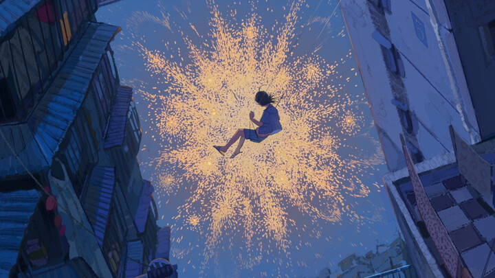 มนุษย์รองเท้าแตะจุดพลุและดอกไม้ไฟ