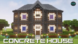 Building A CONCRETE HOUSE In Minecraft - TUTORIAL