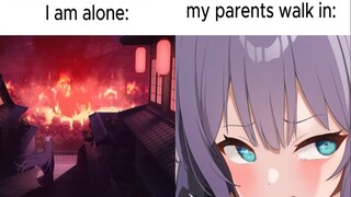 พ่อแม่ของฉันเดินเข้ามาในขณะที่ฉันกำลังเล่นอยู่... [Azur Lane Meme]
