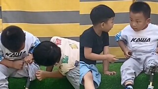 The boy showed his prosthetic limb to his classmates. His mother was worried about being discriminat