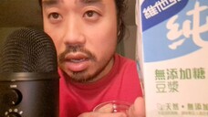 ASMR SOY BEAN DRINK BOWL LICKING & FOLLOW THE PLASTIC STICK