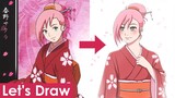 Let's Draw SAKURA HARUNO in a Kimono! 🌸 How to Draw Tutorial | Naruto Fanart | Clip Studio Paint 🌸