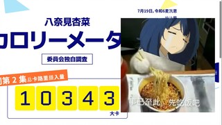 动画官网给老八详细统计了每集摄入了多少卡路里🤣