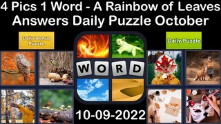 4 Pics 1 Word - A Rainbow of Leaves - 09 October 2022 - Answer Daily Puzzle + Bonus Puzzle