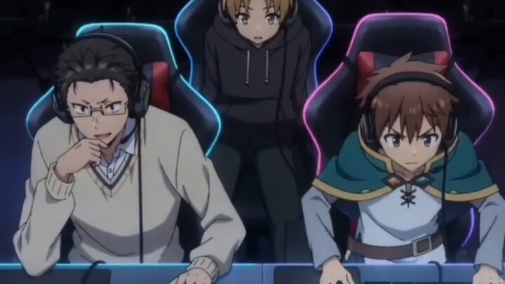 Liên minh tam huyền thần dị thế giới cùng nhau cày game! Kazuto, Subaru, Rudeus phối hợp đánh ba ngư