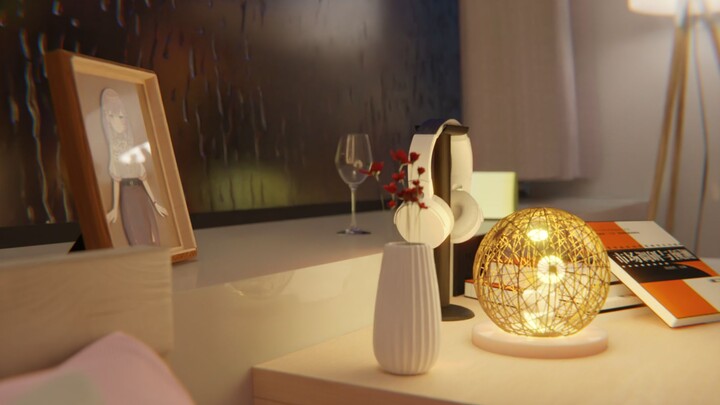 [Mizuki Momo's House] Bedroom on a Rainy Night (Please wear headphones when reading)