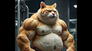 A big bodybuilder cat