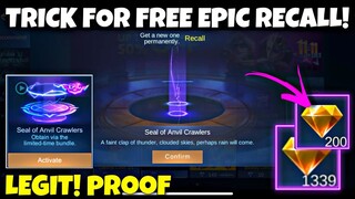 TRICK FOR FREE EPIC RECALL MOBILE LEGENDS - NEW EVENT MOBILE LEGENDS / 515 EVENT ML