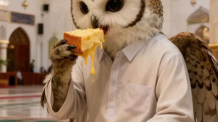 MEOWL SEDANG MAKAN KUE KEJU DI DALAM MASJID INI