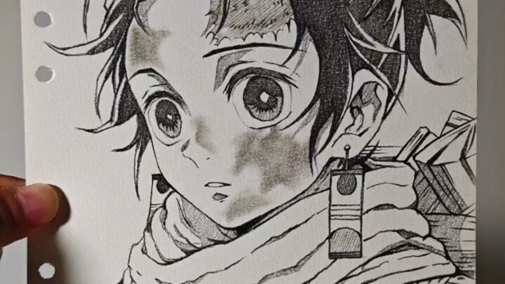 Tanjiro's hand-drawn illustration collection process