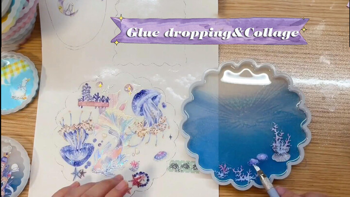 [Drip Collage] Watching this video, you will learn drip collage.