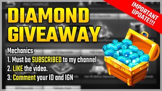 IMPORTANT UPDATE! Skin Giveaway is now Diamond Giveaway | Mobile Legends