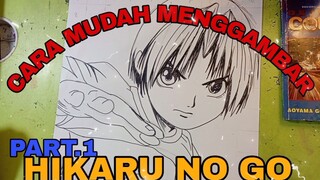 cara mudah menggambar anime Hikaru no go part.1