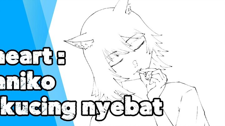 Lineart : Yaniko si kucing nyebat