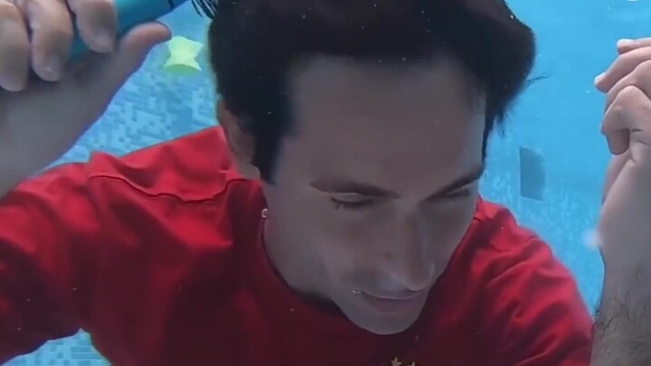 The man moved his home underwater. He no longer needs to rinse his mouth when brushing his teeth. He