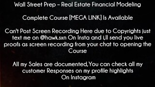 Wall Street Prep Course Real Estate Financial Modeling download