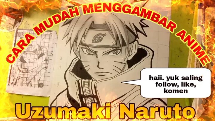 cara mudah menggambar anime Naruto