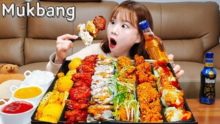 🍗순살치킨파티+맥주먹방🍺이건 찐이다!! 순살치킨 끝판왕등장🏄🏻‍♀️ FRIED CHICKEN BEER MUKBANG ASMR EATINGSHOW REALSOUND 치킨 먹방