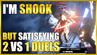 This Loss Shook Me  SATISFYING 2 vs 1 Lightsaber Duels Star Wars Battlefront 2