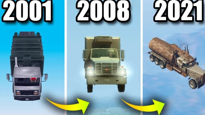 The evolution of the GTA series from a truck drop from a height
