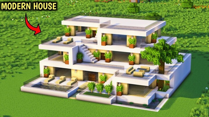 Modern house build || How to make modern house minecraft #minecraft