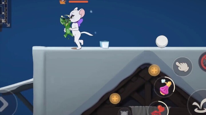Tom and Jerry mobile game: A moving cheese drills into the mouse hole by itself. No one can stop it.