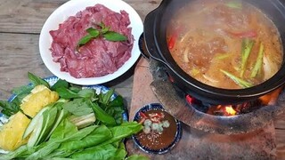 Bò mắm ruốc cuốn bánh tráng. Nghe tới mắm là Bin thèm rồi đó- Bin Đen Miền Tây # 254