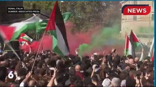 Demonstran Pro-Palestina Bentrok Dengan Polisi